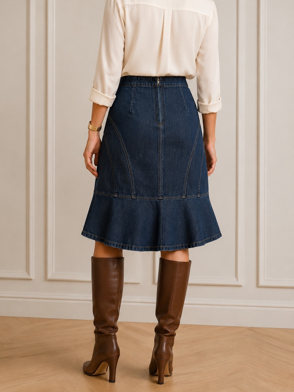 PAUW Amsterdam European Designer Luxury Denim Skirt Womens Size 3